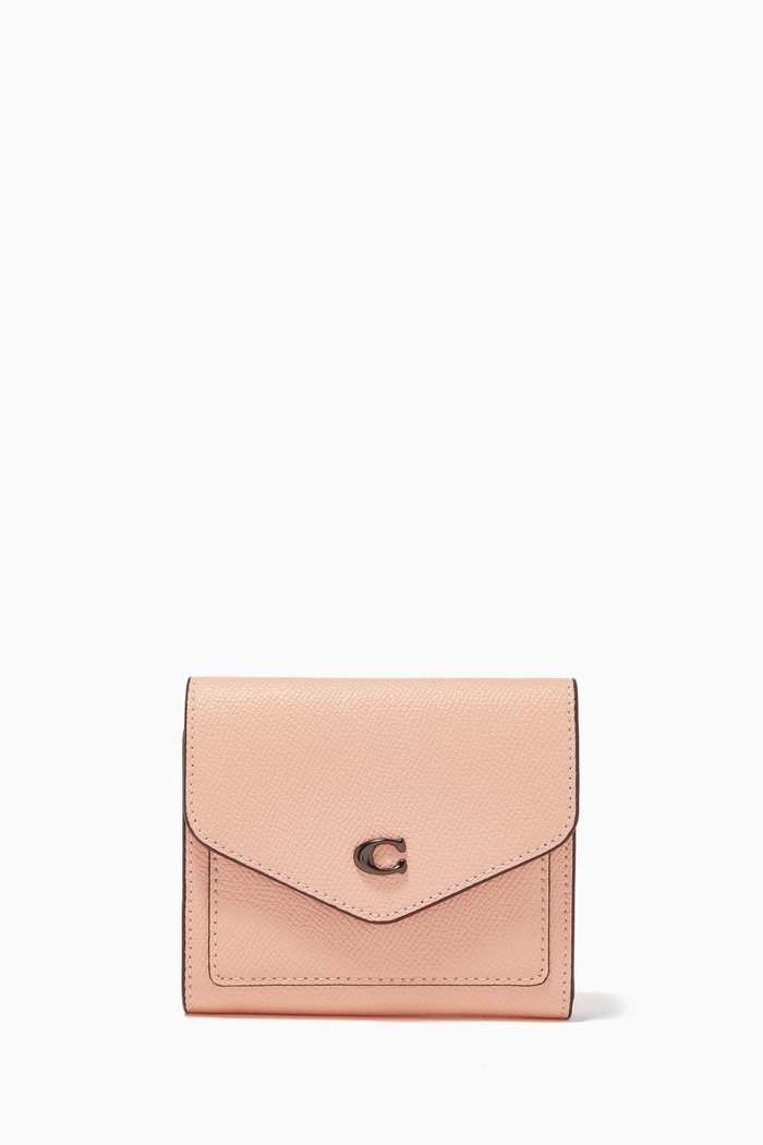

Small Wyn Wallet in Crossgrain Leather, Pink
