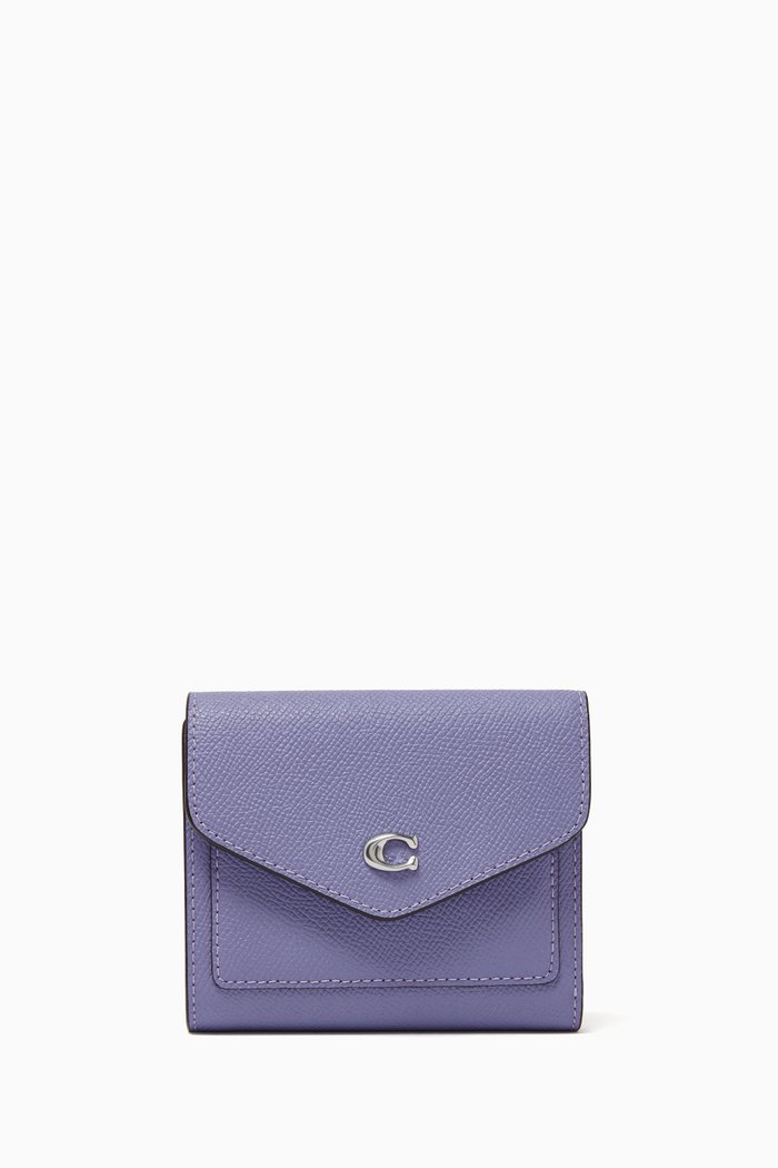 

Small Wyn Wallet in Crossgrain Leather, Purple