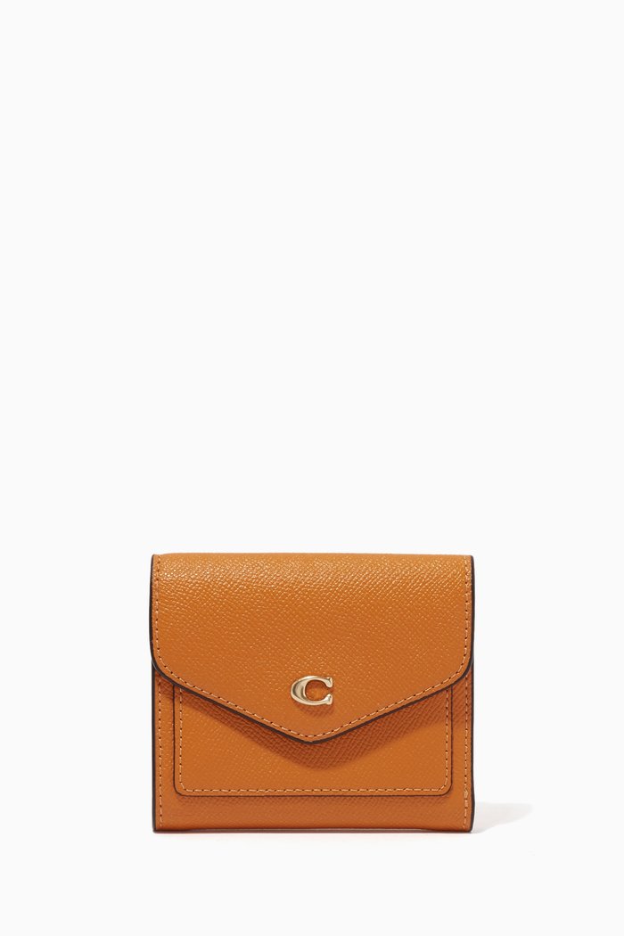 

Small Wyn Wallet in Crossgrain Leather, Orange