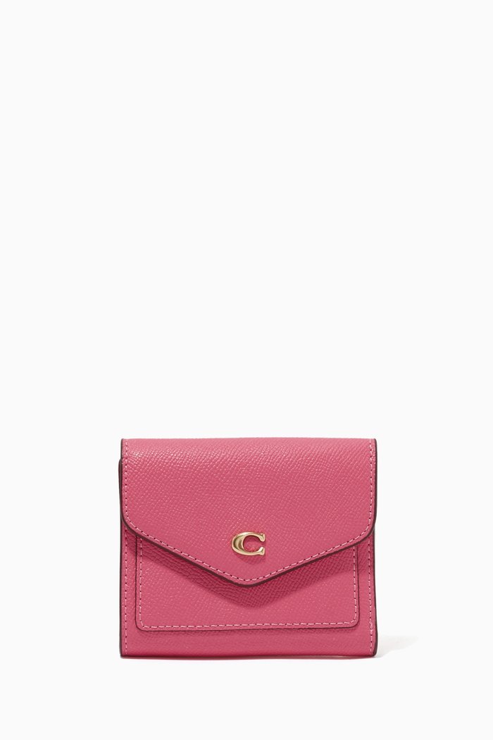 

Small Wyn Wallet in Crossgrain Leather, Pink