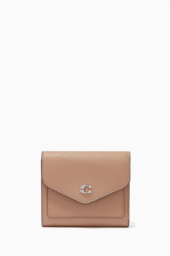 Small Wyn Wallet in Crossgrain Leather, Brown