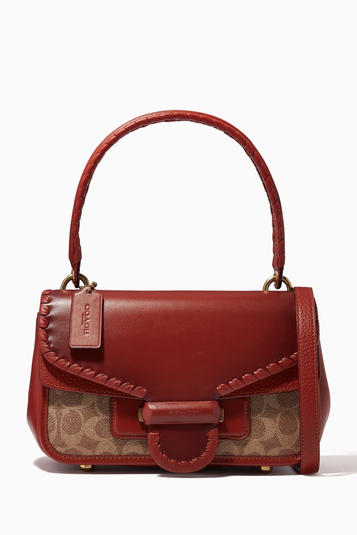 

Cody Shoulder Bag in Signature Jacquard & Leather, Brown
