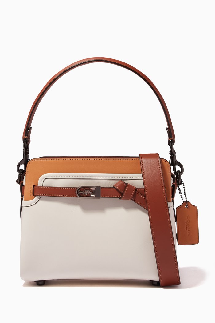 

Tate Carryall in Colour-block Leather, White