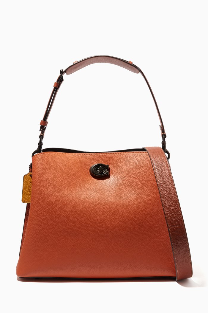 

Willow Shoulder Bag in Pebbled Leather, Red
