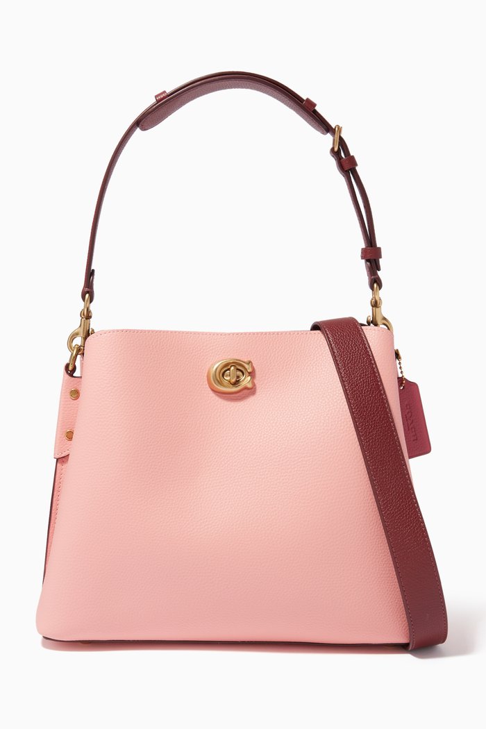 

Willow Shoulder Bag in Pebble Leather, Pink