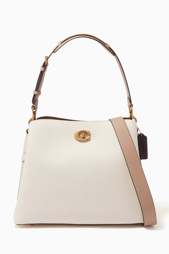 

Willow Shoulder Bag in Pebble Leather, White