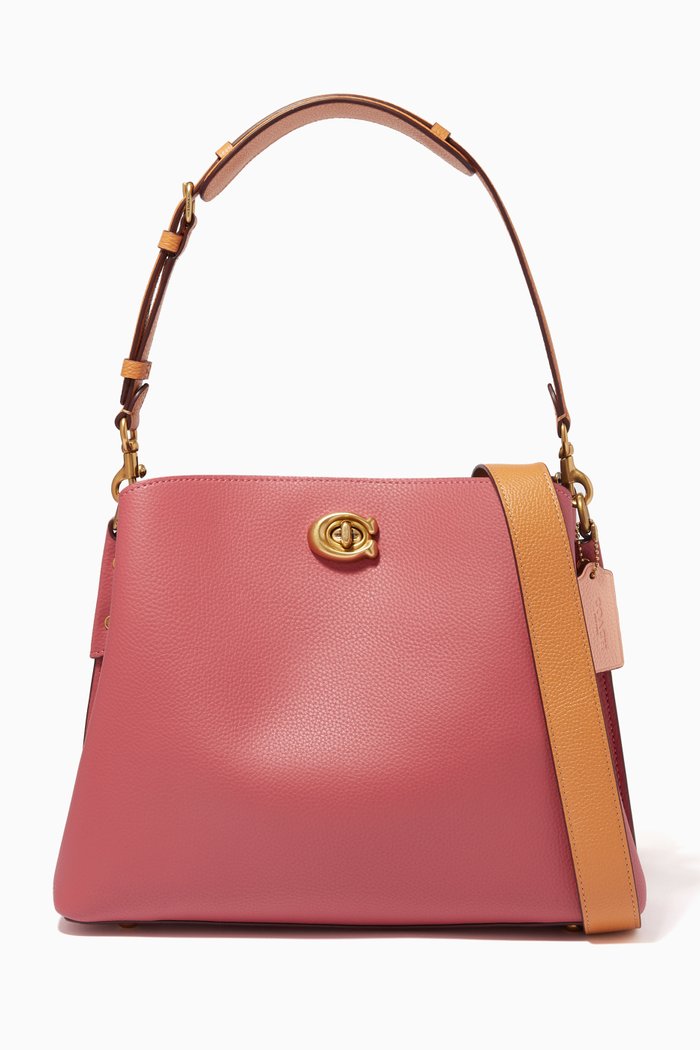 

Willow Shoulder Bag in Pebble Leather, Red
