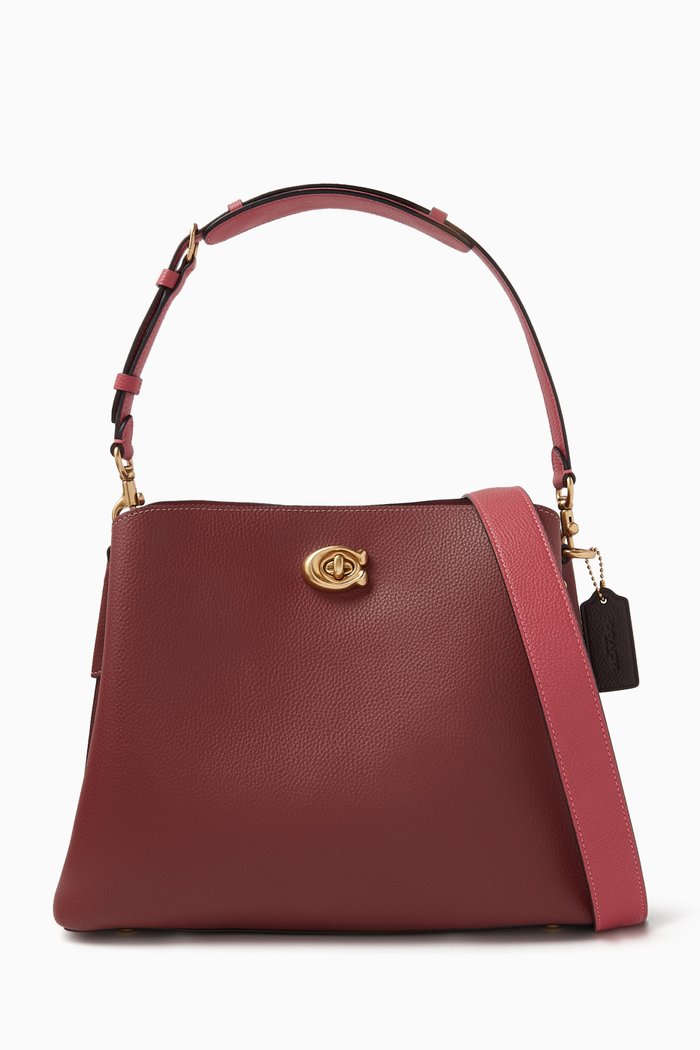 

Willow Shoulder Bag in Pebbled Leather, Red