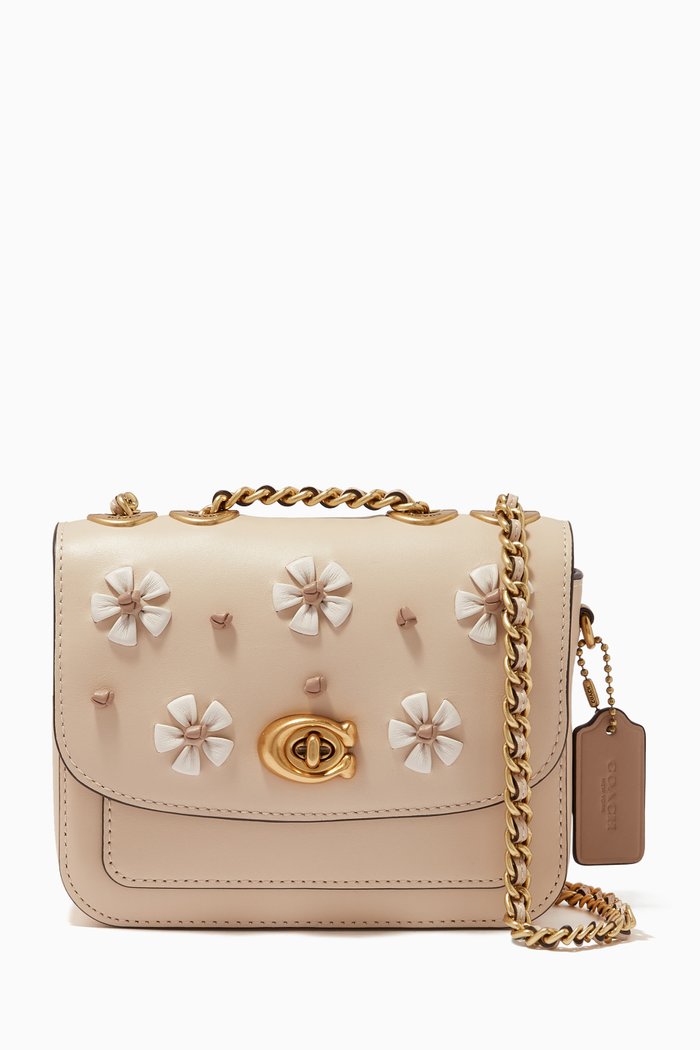 

Madison Tea Rose Shoulder Bag 16 in Leather, Neutral