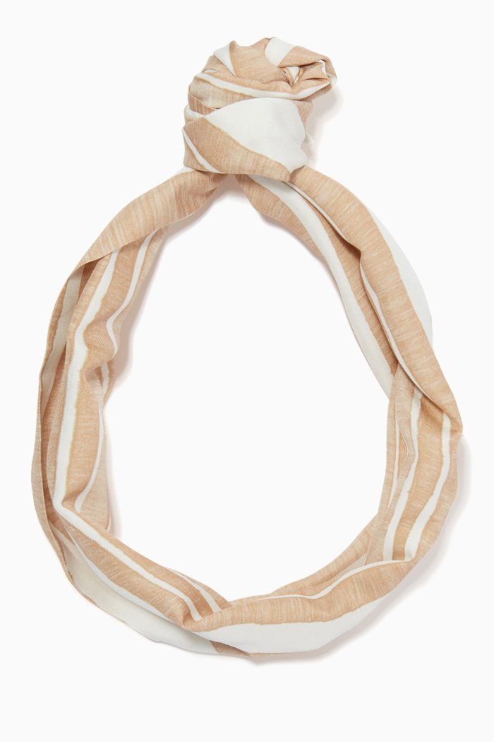 Striped Poplin Turband, Neutral