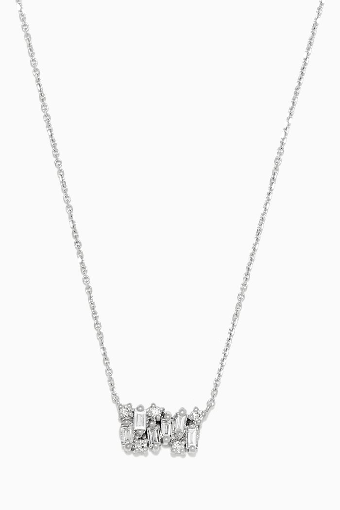 

Shimmer Diamond Necklace in 18kt White Gold, Silver