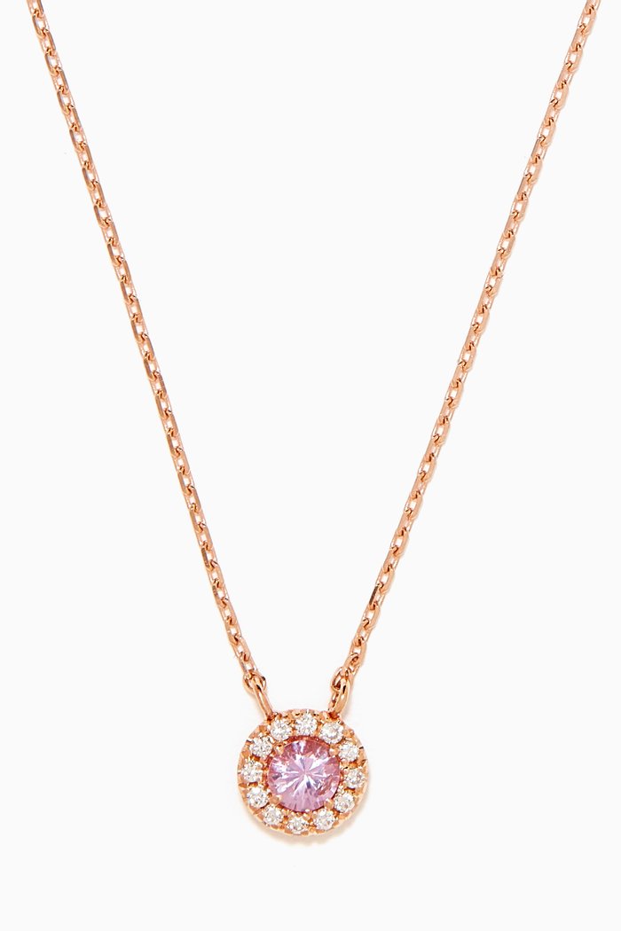 

Mini Circle Sapphire & Diamond Necklace in 18kt Rose Gold