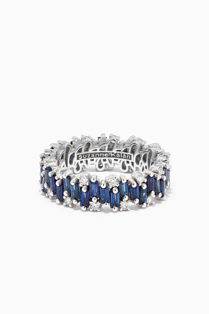 

Fireworks Alaia Sapphire & Diamond Eternity Ring in 18kt White Gold, Silver