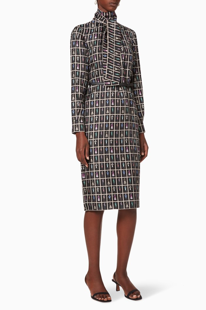 

Meana Silk Twill Dress, Black
