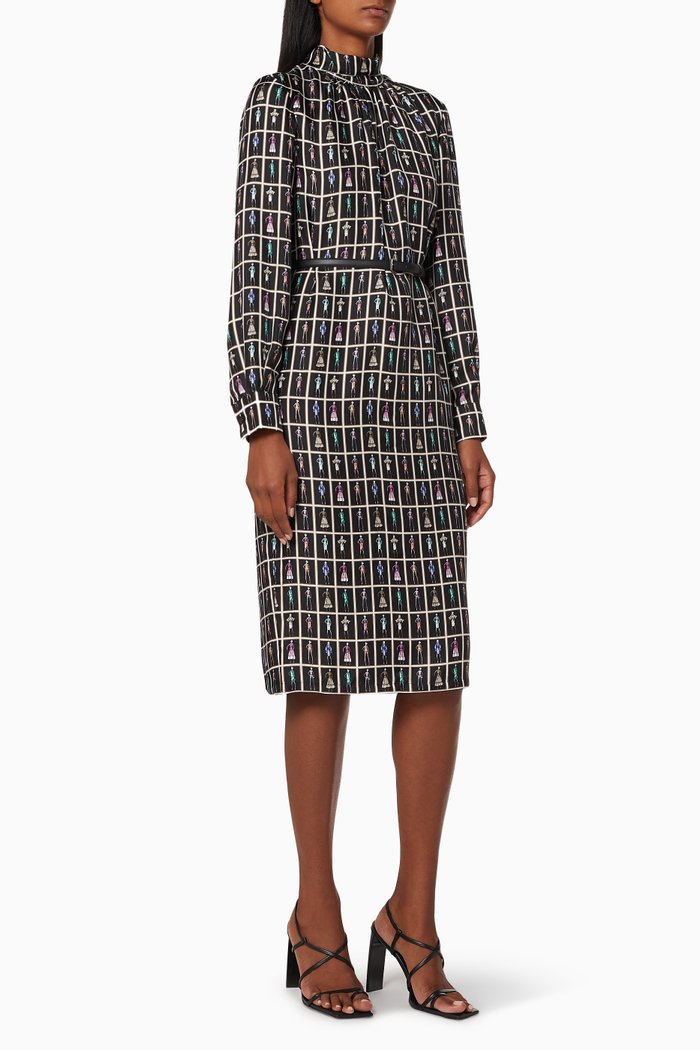 

Meana Silk Twill Dress, Multicolour