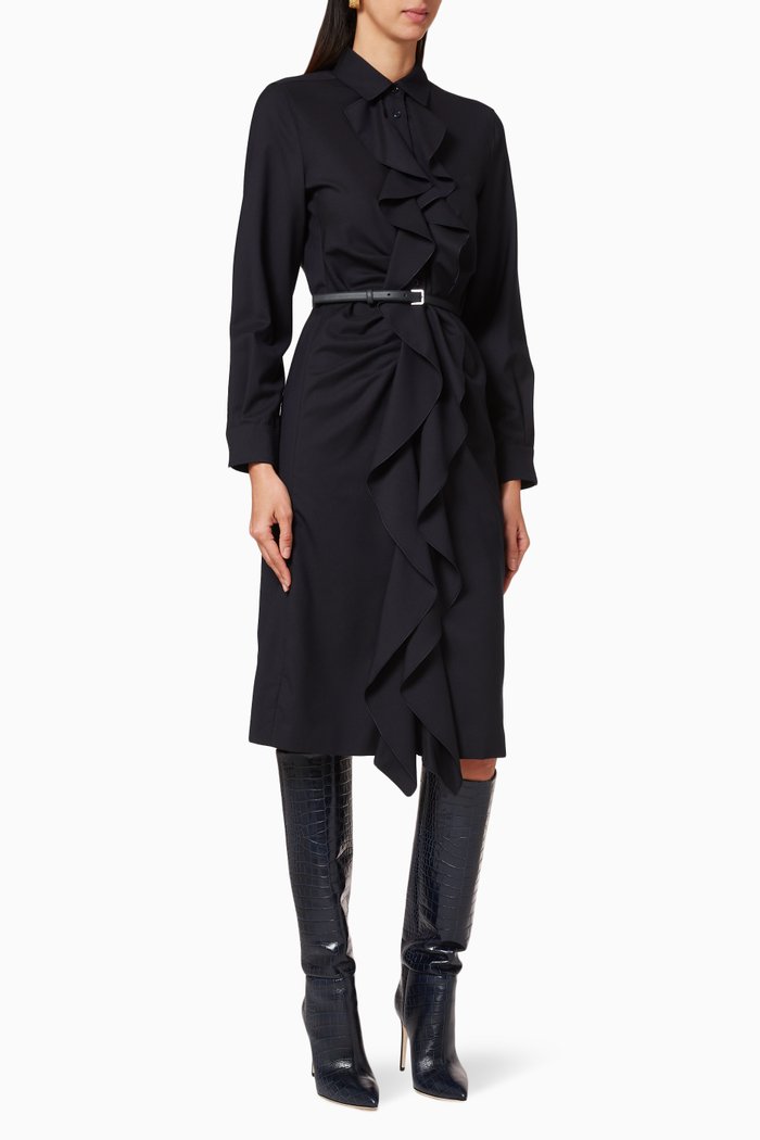 Riom Wool Shirt Dress, Blue
