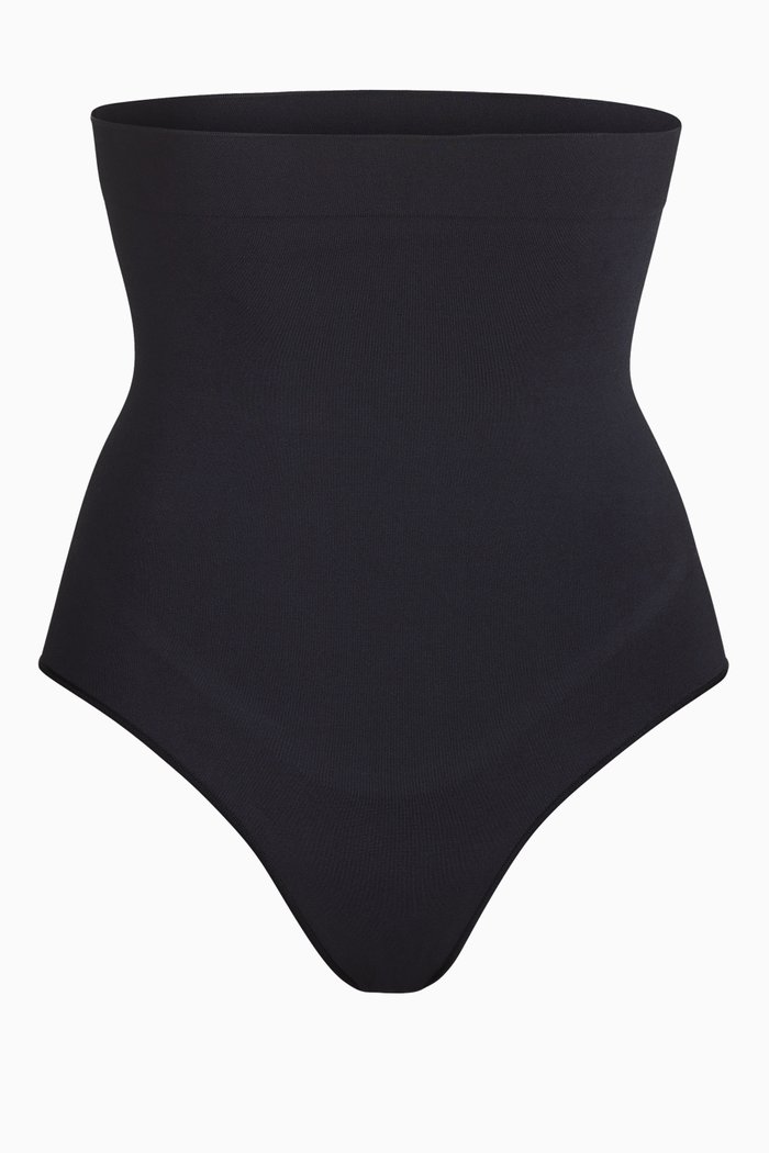 

Contour High Waisted Bonded Thong, Black