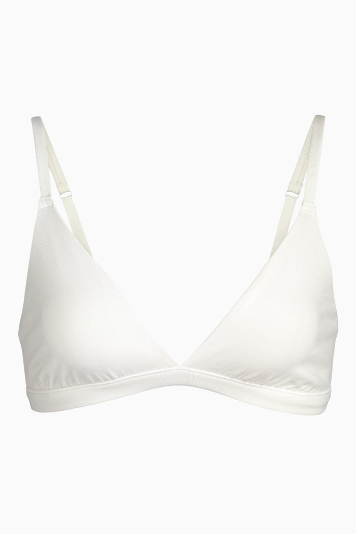 

Cotton Triangle Bralette, White