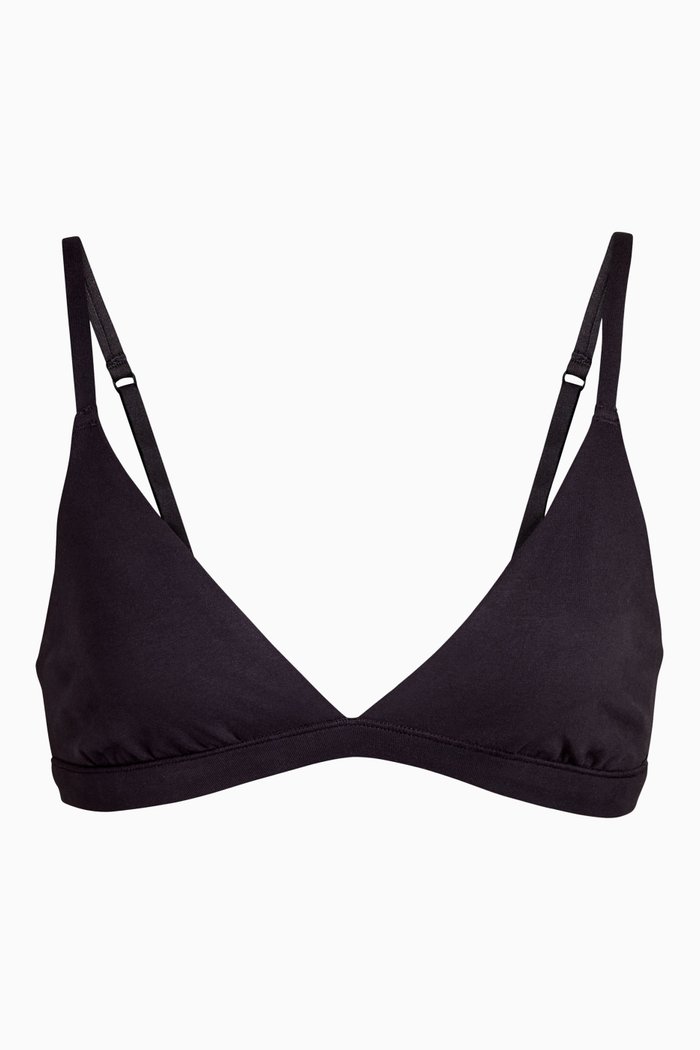 

Cotton Triangle Bralette, Black