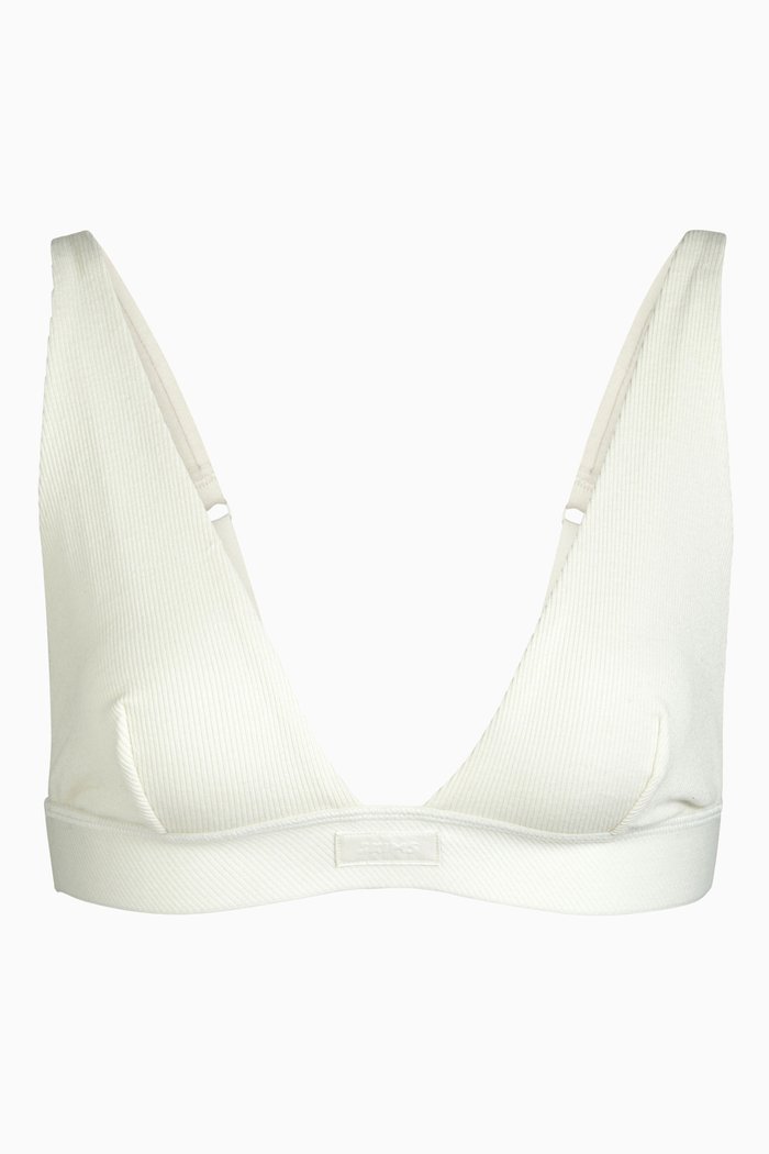 

Cotton Triangle Bralette, White
