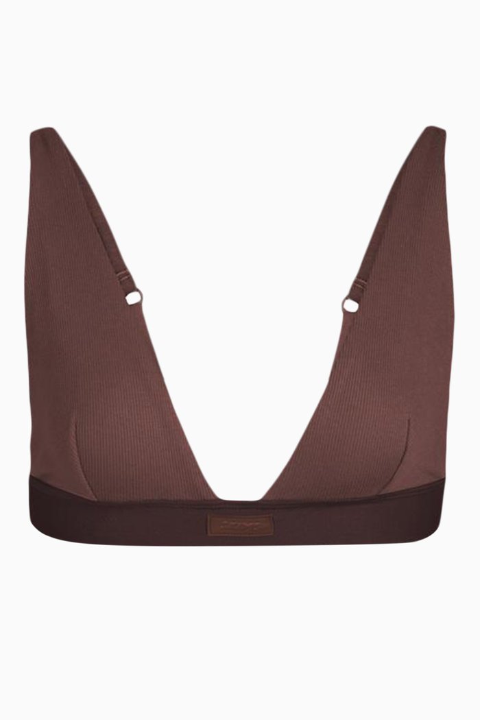 

Cotton Triangle Bralette, Brown
