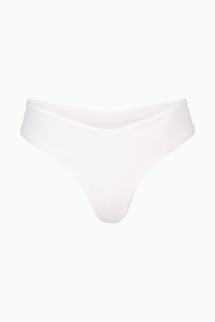 

Cotton Jersey Dipped Thong, White