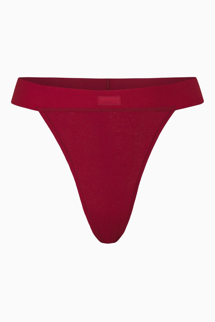 

Cotton Rib Thong, Red