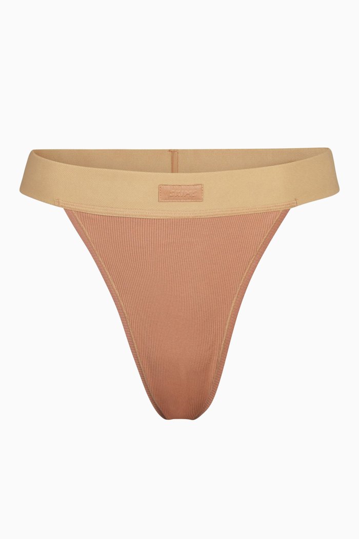 

Cotton Rib Thong, Neutral