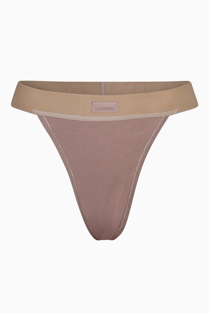 

Cotton Rib Thong, Neutral