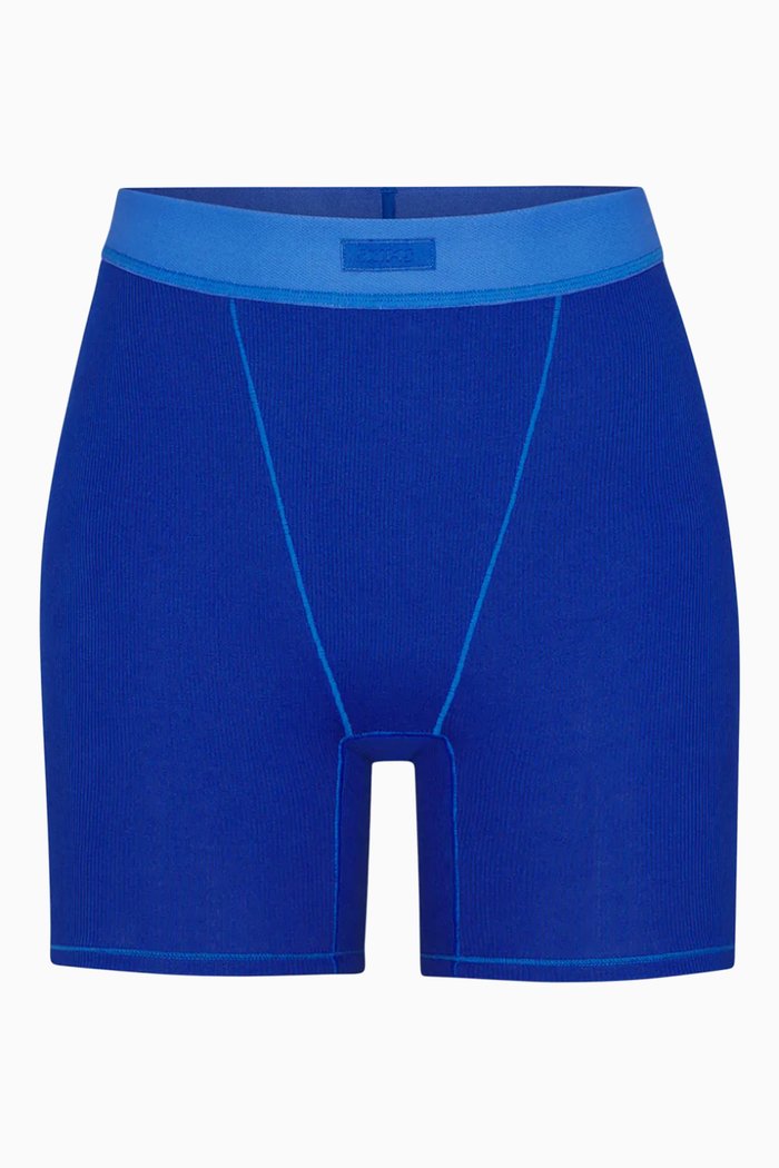 

Rib Boxer in Cotton, Blue