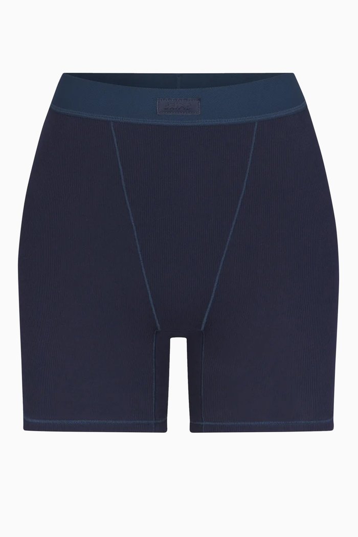 

Rib Boxer Briefs in Cotton, Blue