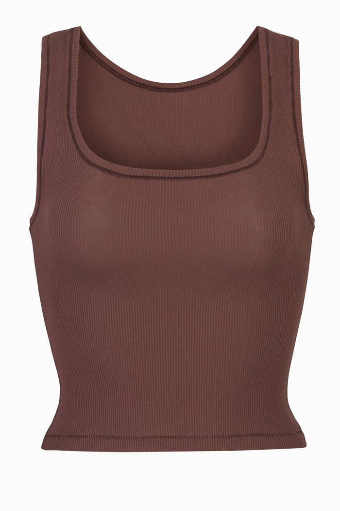 

Cotton Rib Tank, Brown