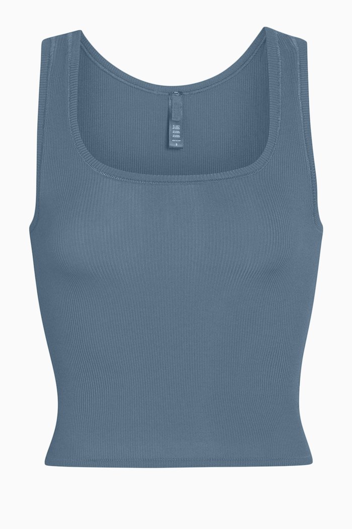 Cotton Rib Tank, Blue