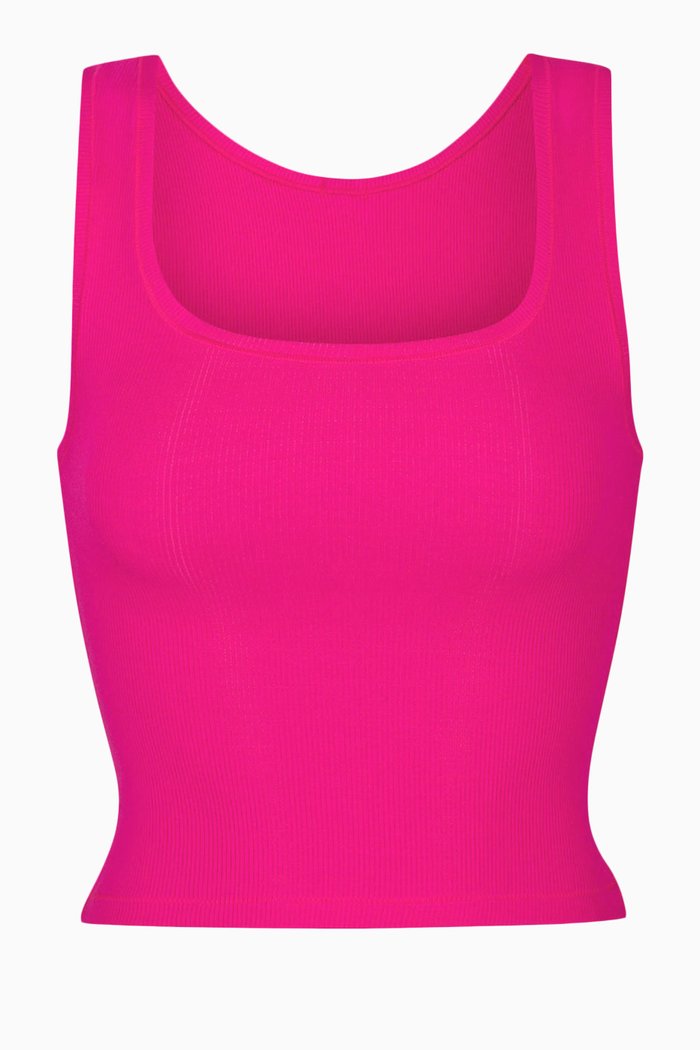 Cotton Rib Tank, Pink