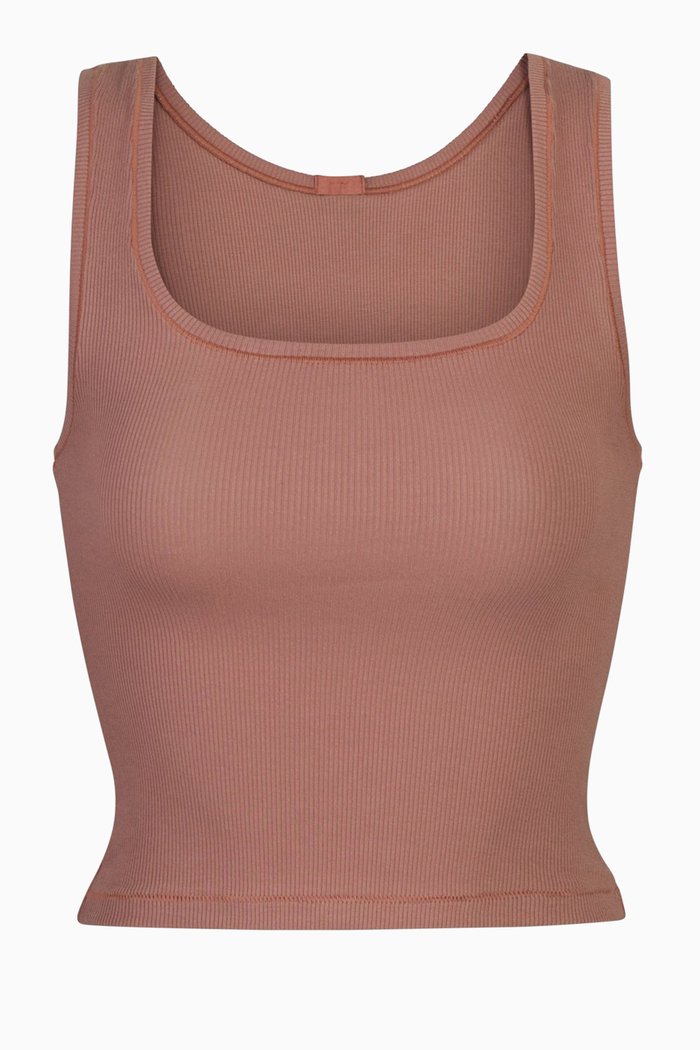 

Cotton Rib Tank, Brown