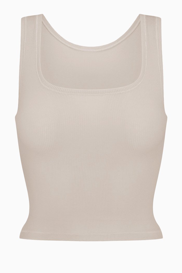 

Rib Tank in Cotton, Grey