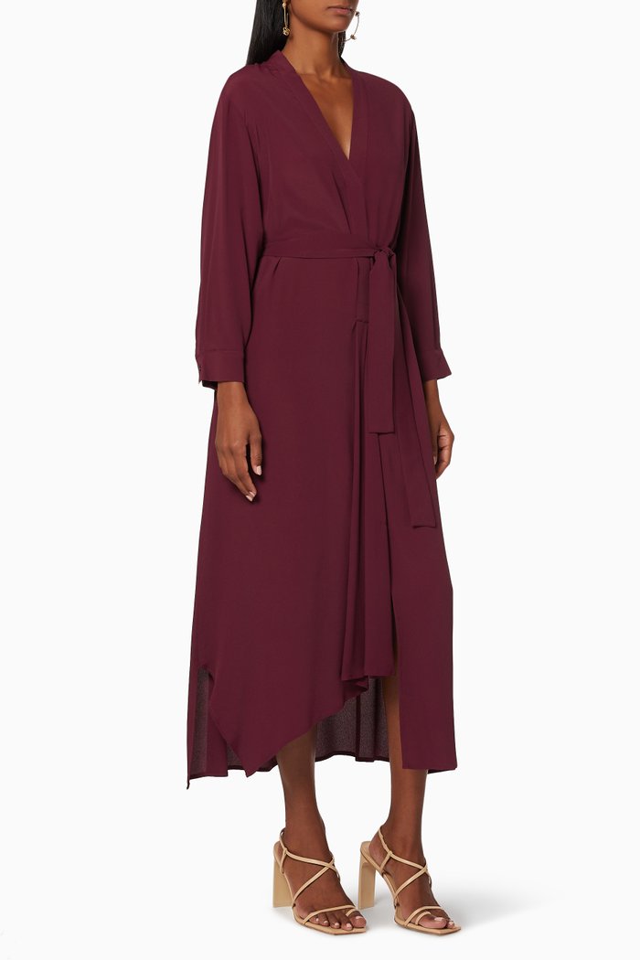 

James Silk Dress, Burgundy