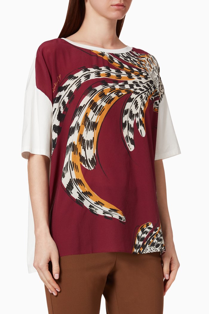 

Vetusta Printed Top, Burgundy