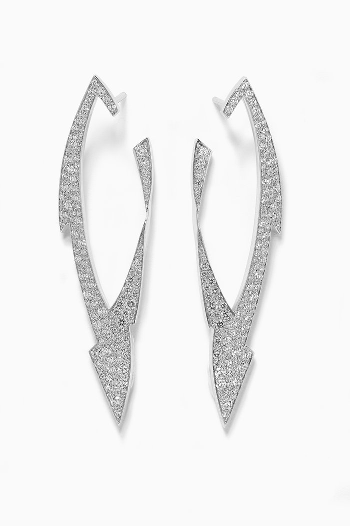 

Tattoo Earrings with Diamonds in 18kt White Gold, Silver