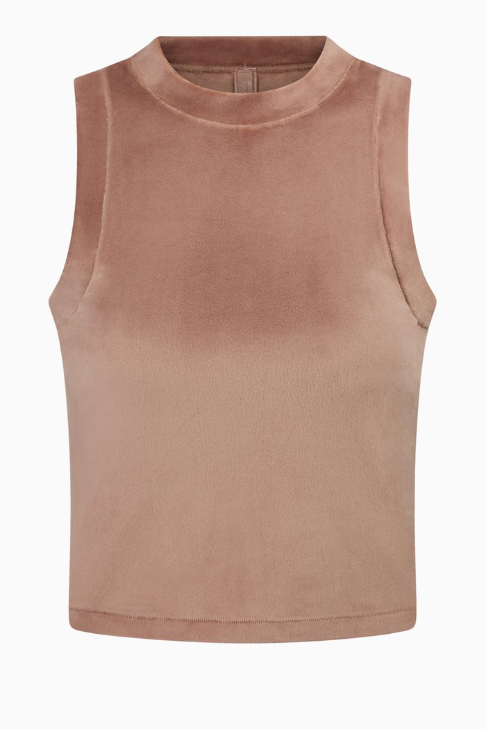 

Velour Fleece Tank, Brown