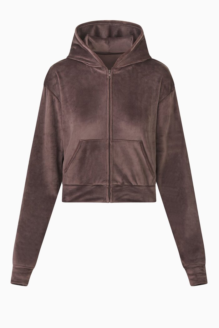 

Velour Fleece Hoodie, Purple