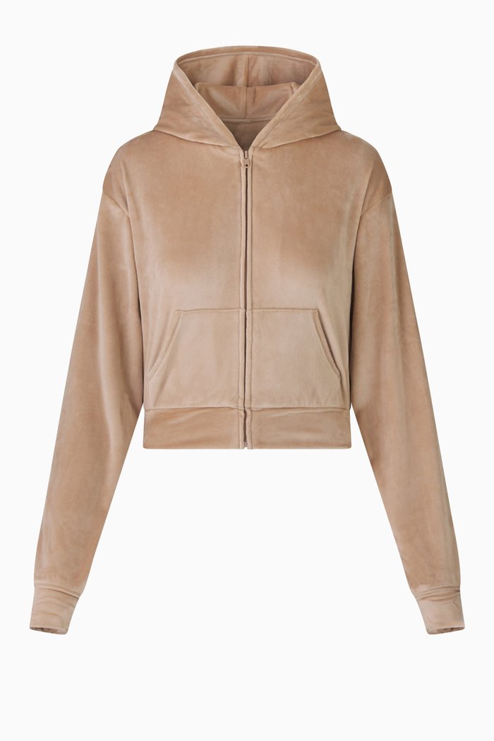 

Velour Fleece Hoodie, Neutral