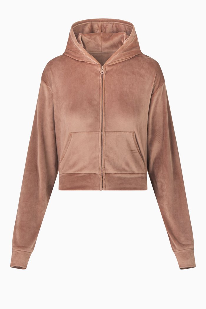 

Velour Fleece Hoodie, Brown