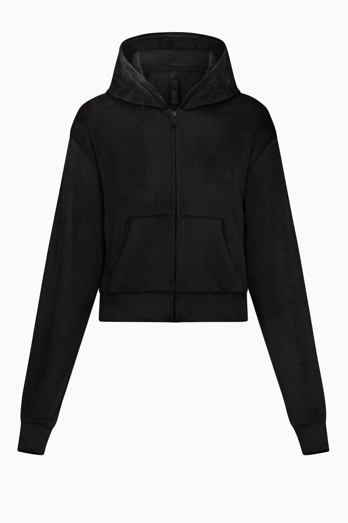 

Velour Fleece Hoodie, Black