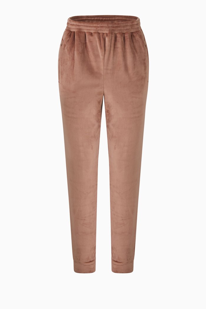 

Velour Fleece Joggers, Brown