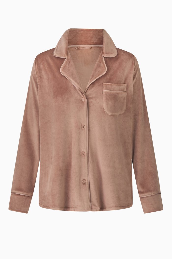 

Velour Fleece Sleep Top, Brown