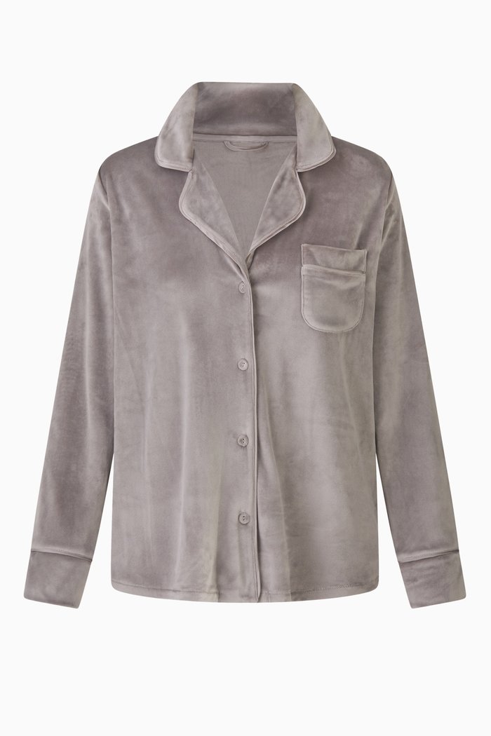 

Velour Fleece Sleep Top, Grey