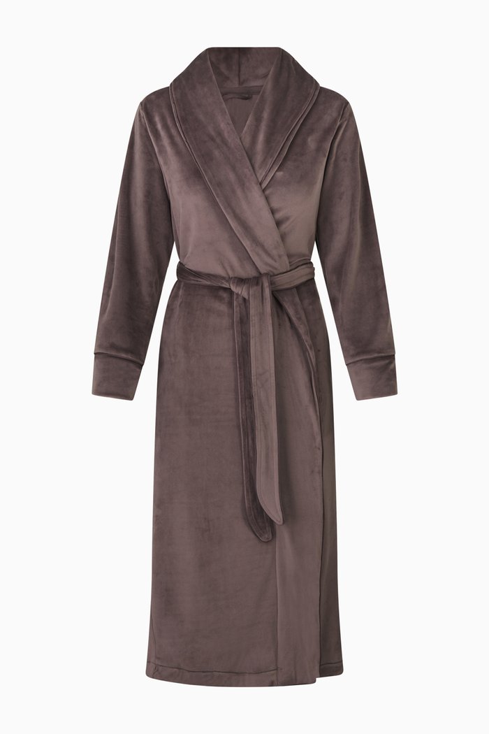 

Velour Fleece Long Robe, Purple