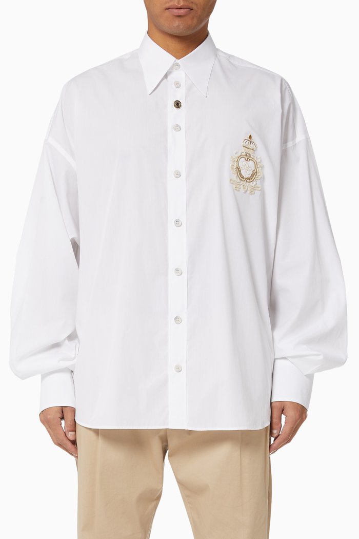 King Embroidered Shirt, White