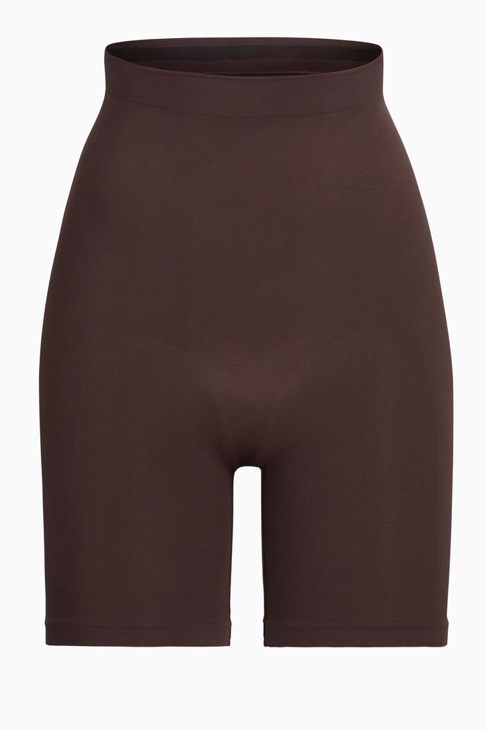 Seamless Sculpt Sculpting Shorts Above The Knee, Brown